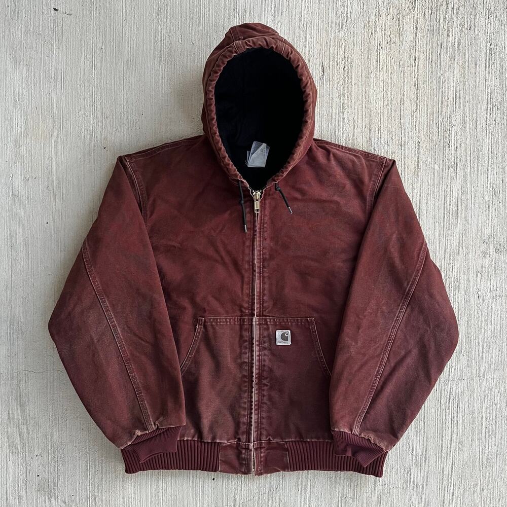Carhartt J130 CLY red hooded work wear jacket